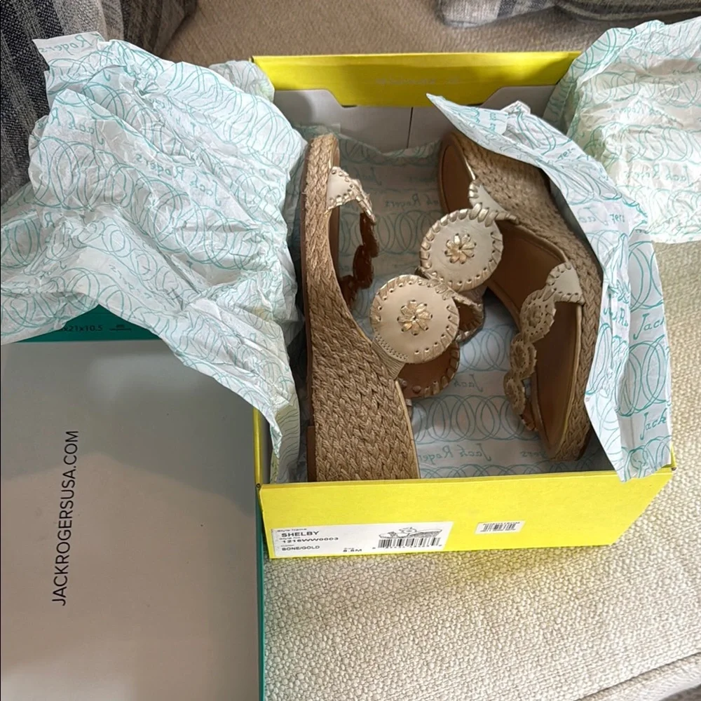 Jack Rogers Women's Bone Gold Sandals - Picture 5 of 5